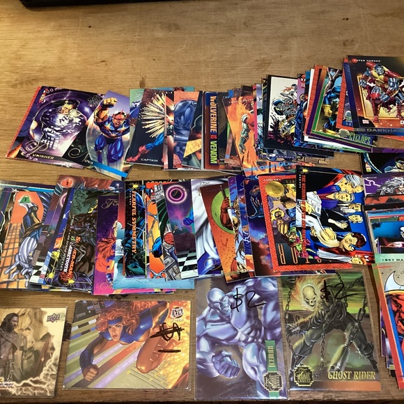 110 Marvel cards foil and regular from 1990’S Xmen Spider-Man and avengers cards - Picture 1 of 16
